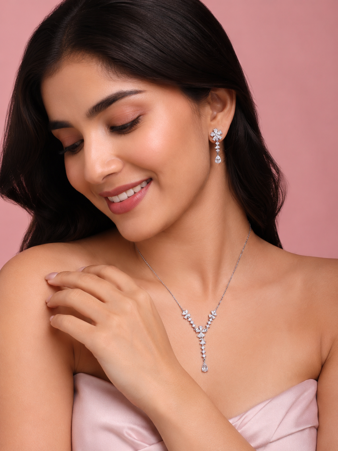 Blossom Bridal Floral Necklace & Earring Set