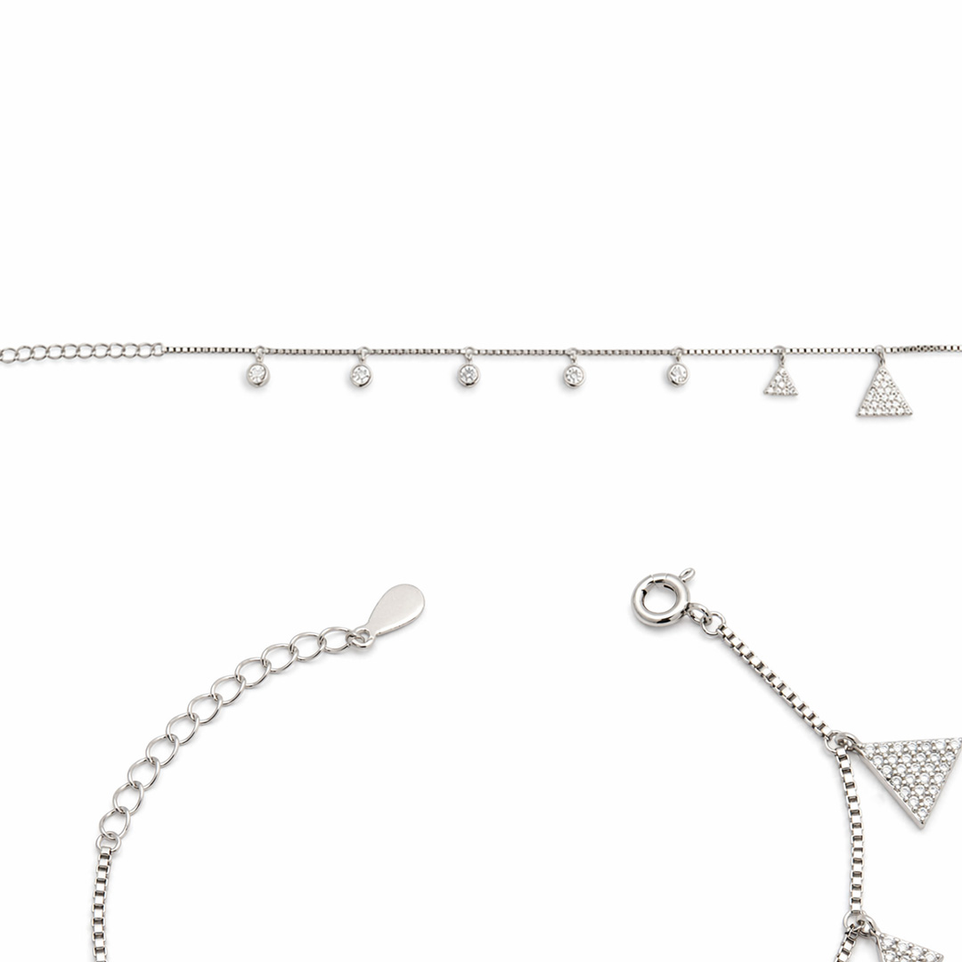 Trixie Triangle & CZ Charm Bracelet