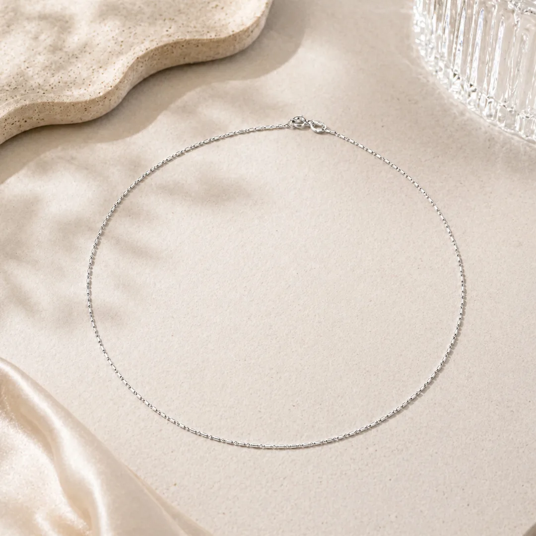 Vesper Bar & Bead Silver Chain Bracelet