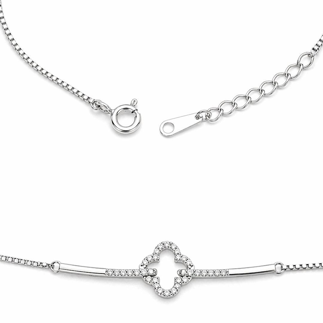 Clover Charm Bar Bracelet