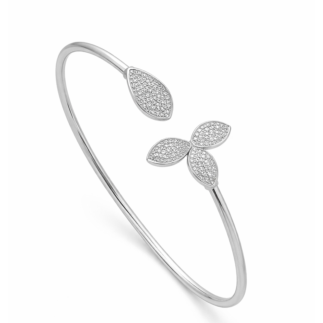 Petalia Floral Open Cuff Bracelet