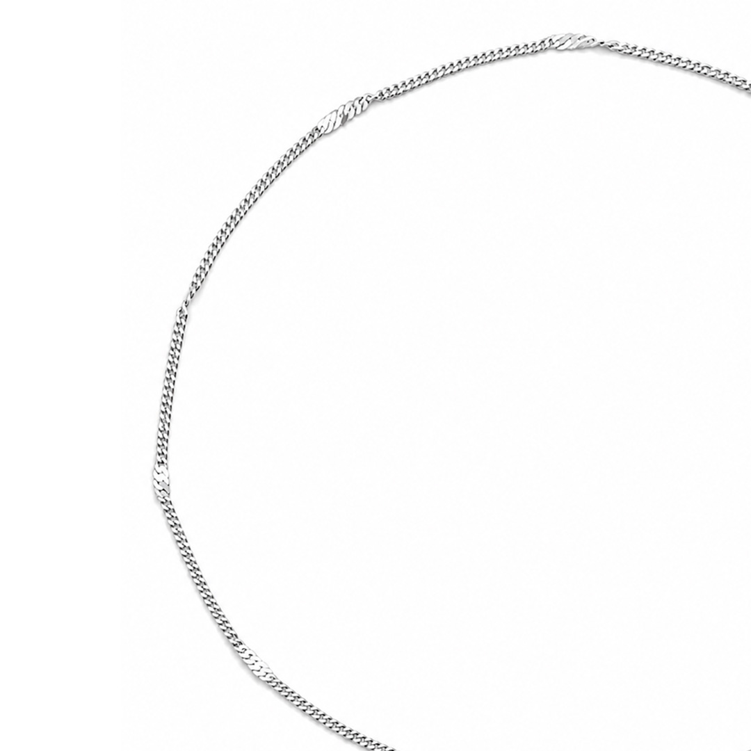 Luna Silver Flat Chain Bracelet