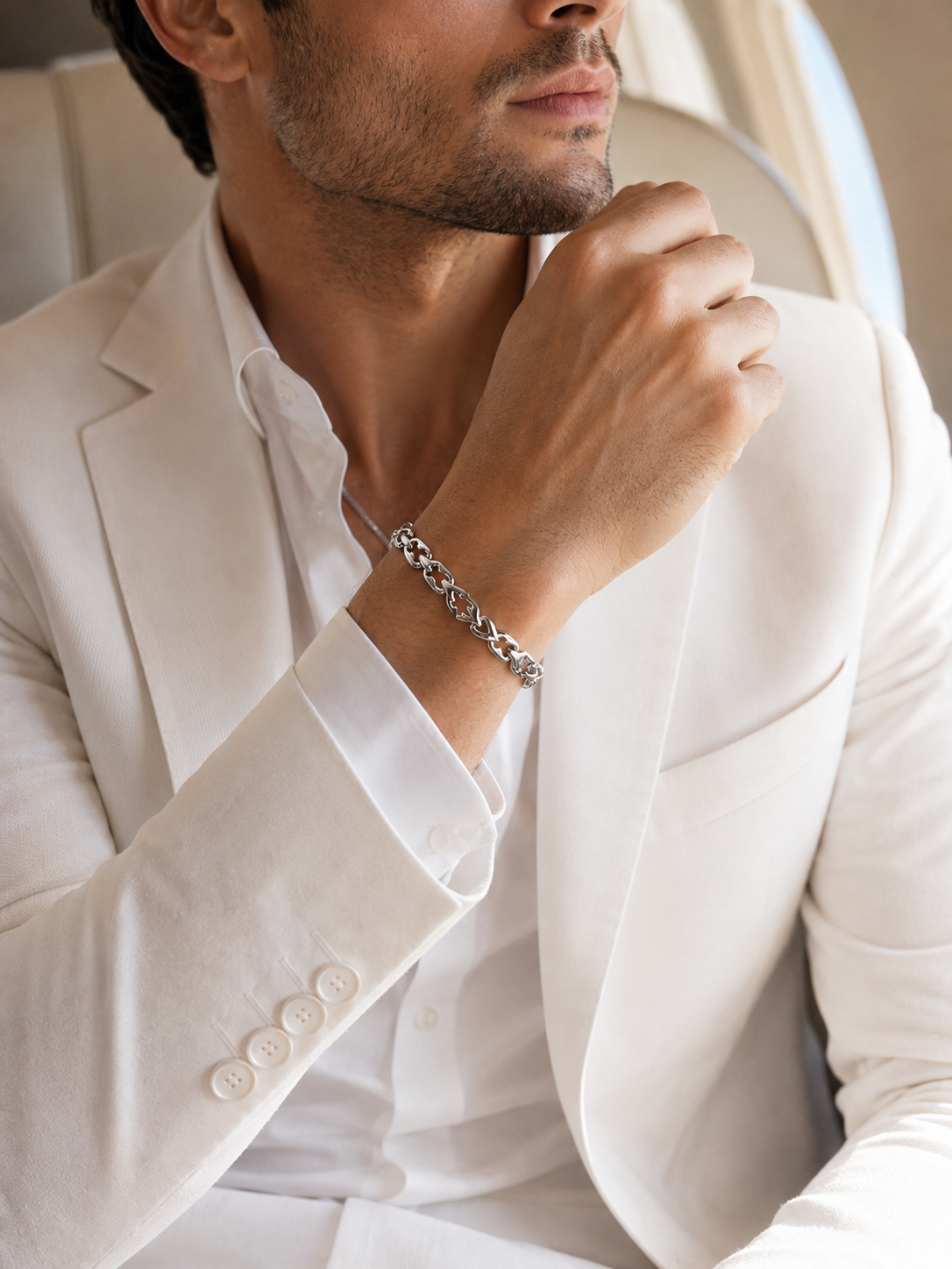 Infinity Clover Link Men's Bracelet