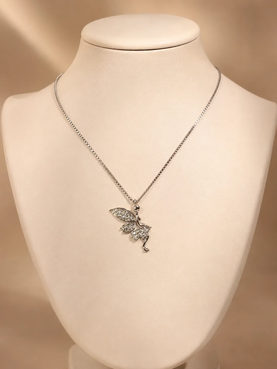 Pave Fairy Pendant Necklace