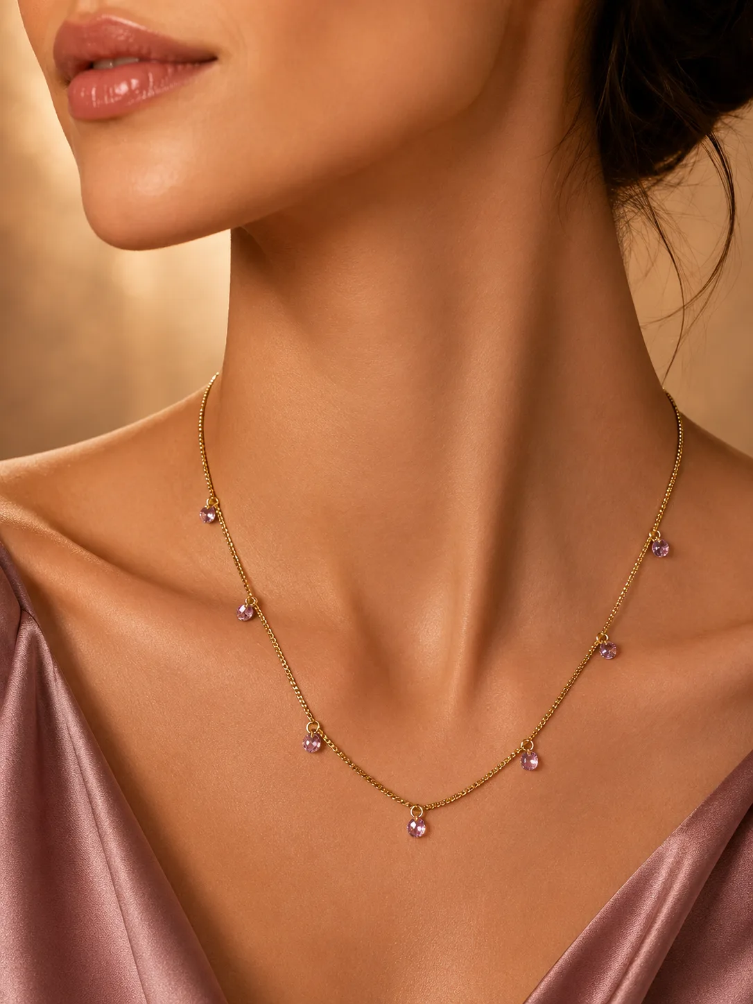 Pink Drop Necklace