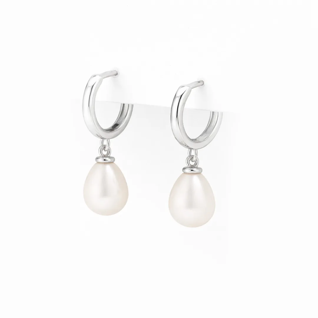 Classic Hoop & Pearl Drop Earrings