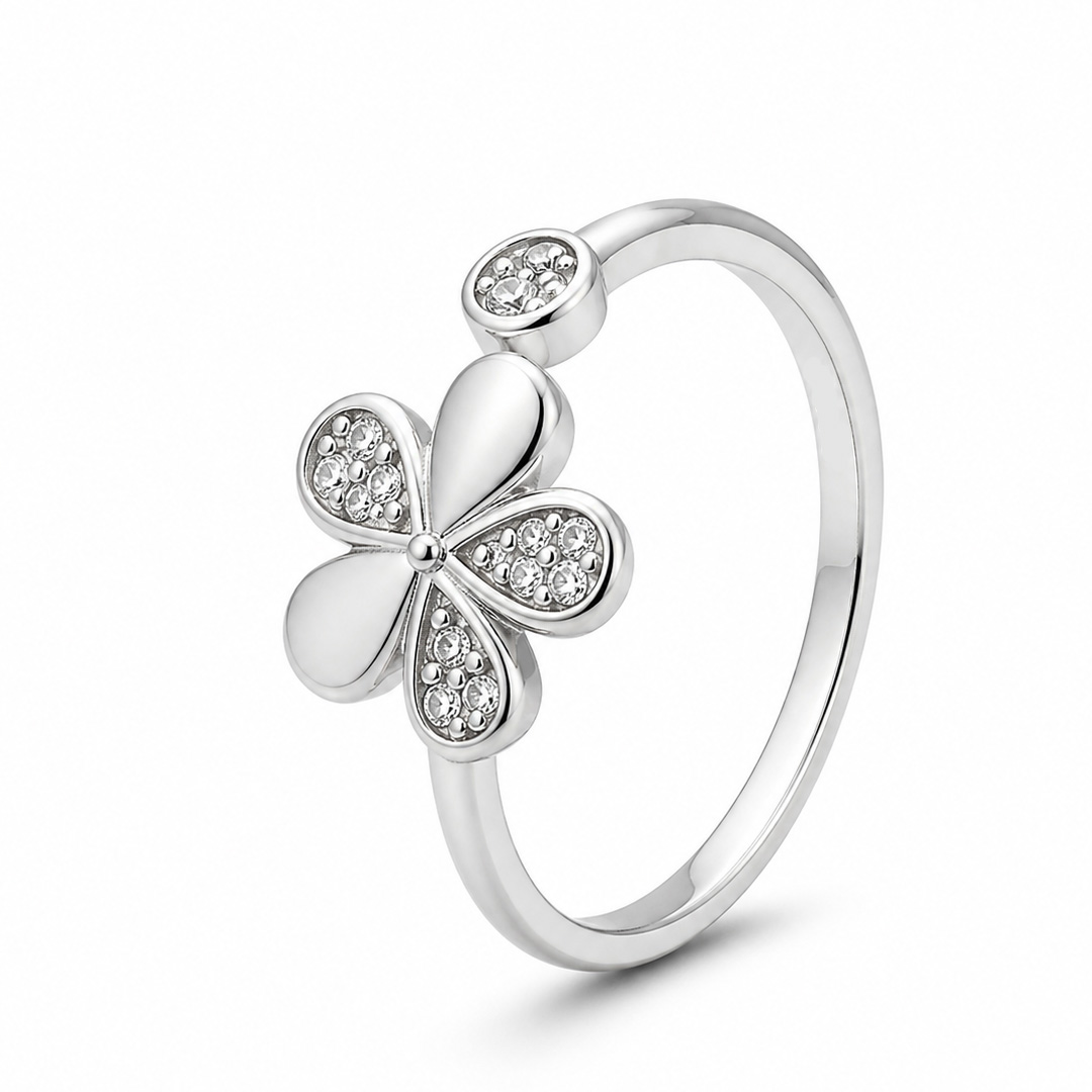 Trefle Clover Pavé Open Cuff Toe Ring (Pair)