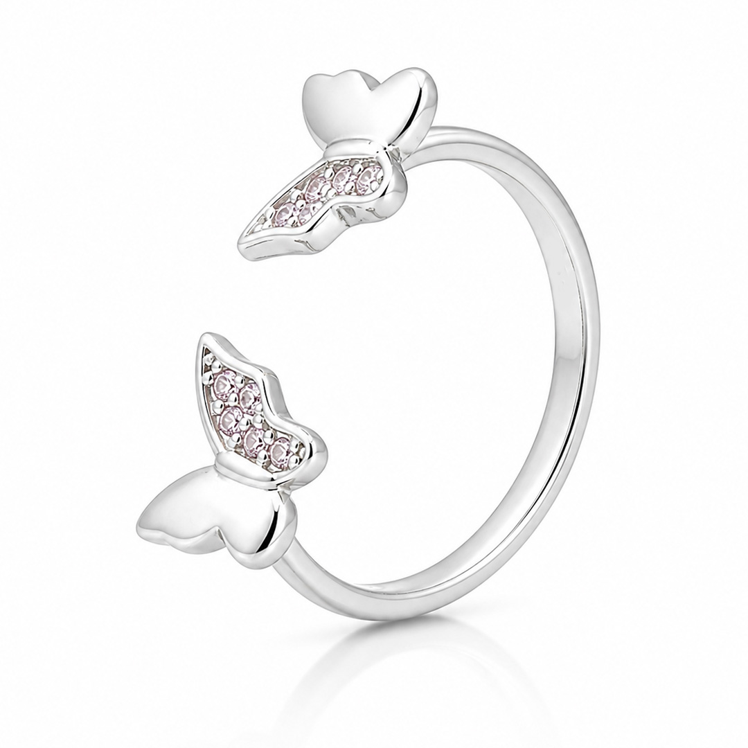 Papillon Enamel Butterfly Open Cuff Toe Ring (Pair)