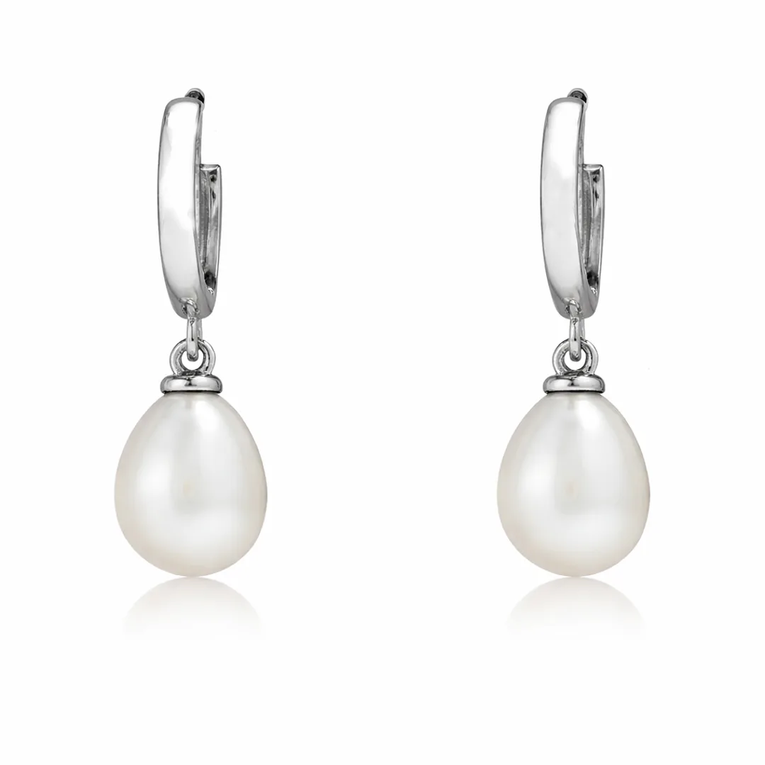 Classic Hoop & Pearl Drop Earrings