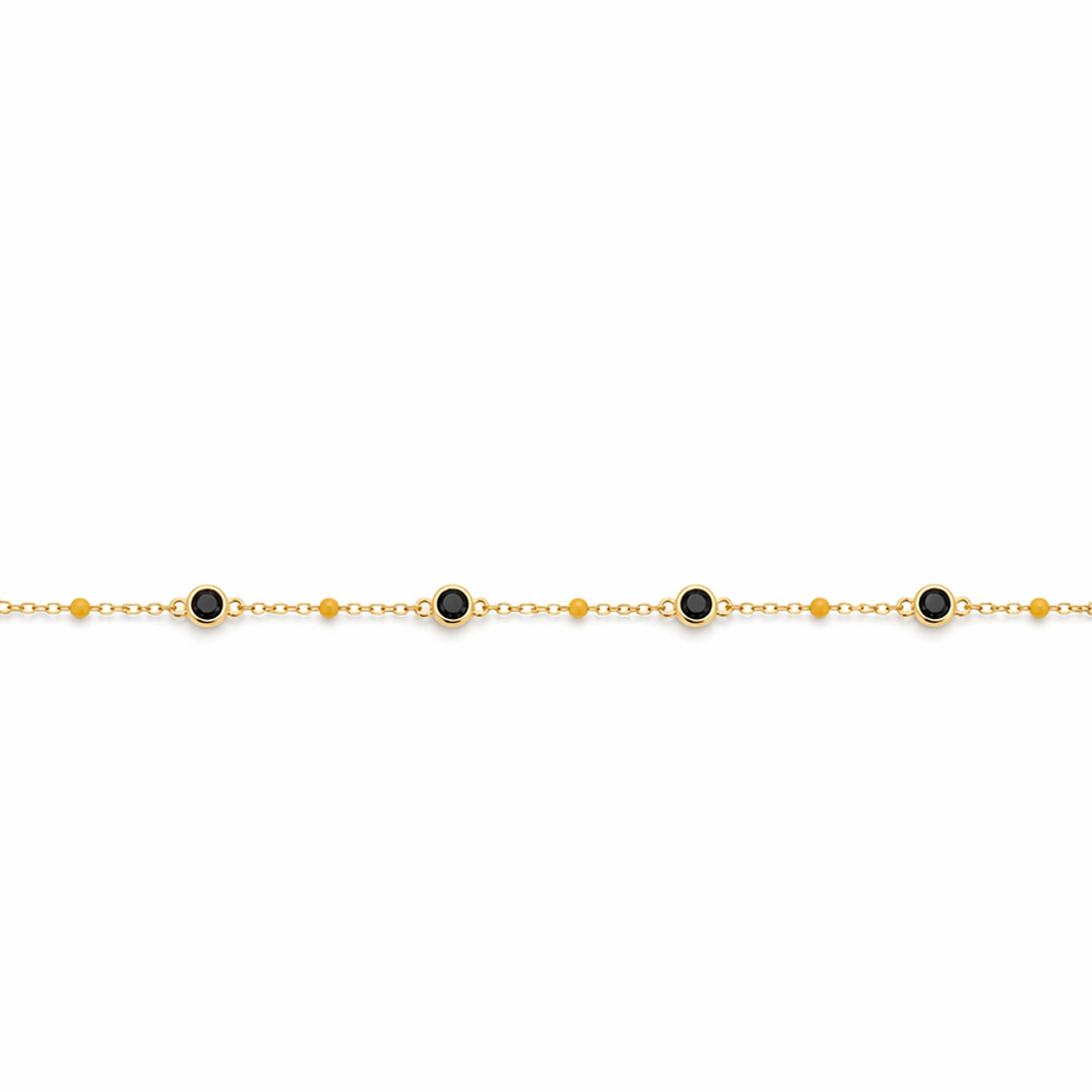 Sunburst Onyx & Bead Station Bracelet