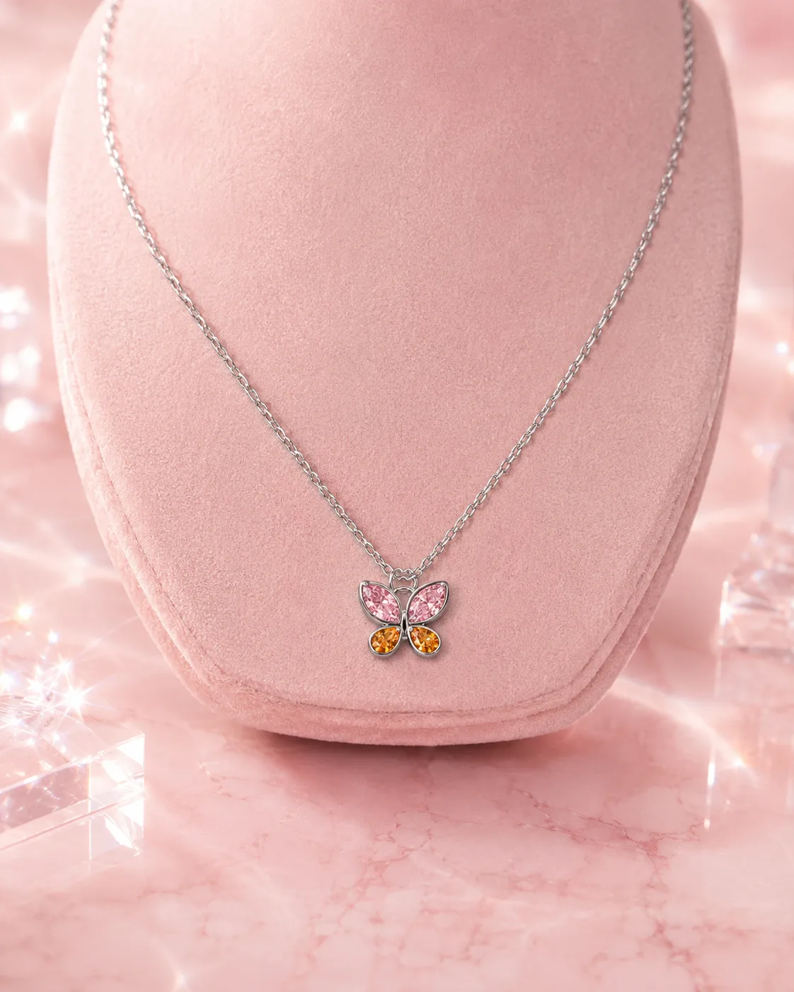 Bella Bicolor Butterfly Necklace & Earring Set
