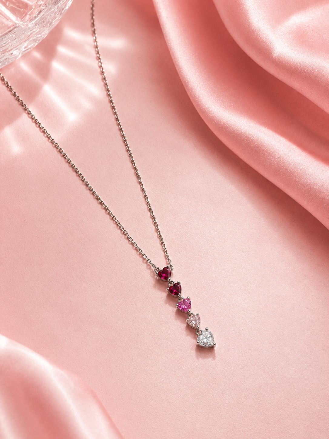 Ombre Heart Gradient Necklace & Earring Set