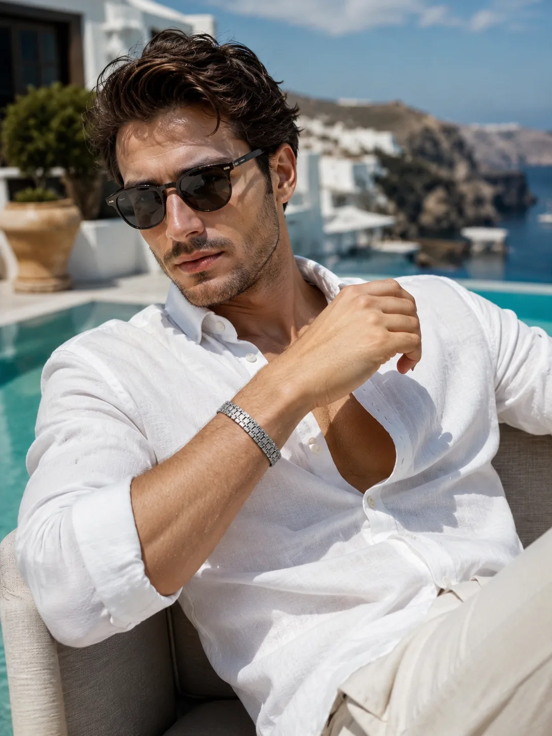 Iced-Out Basketweave Men's Bracelet
