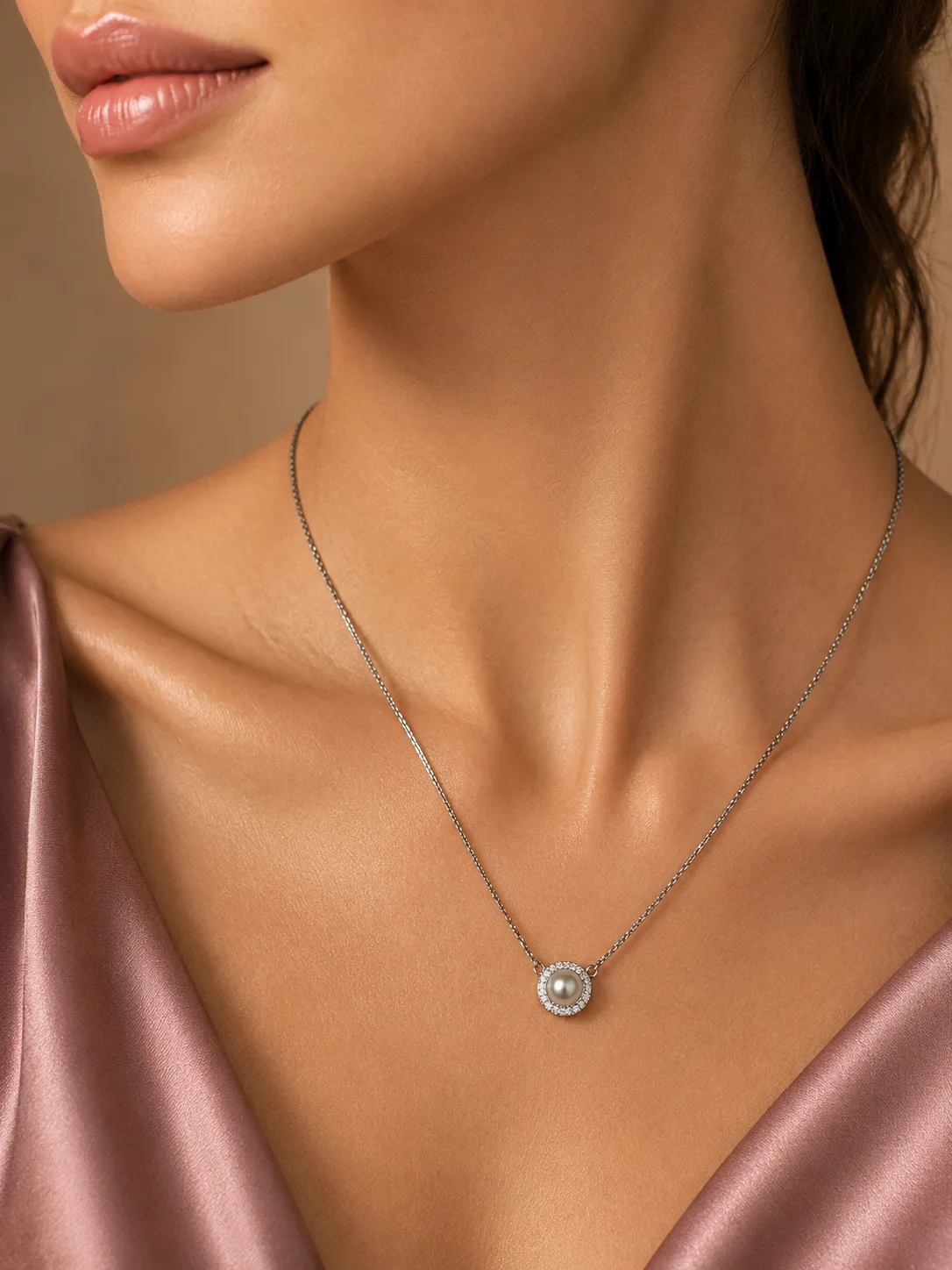 Pearl Halo Pendant Necklace