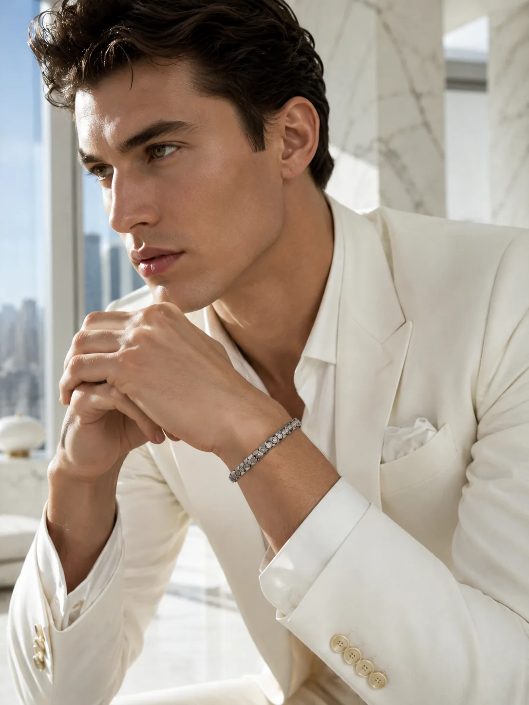 Honeycomb Pavé Flex Men's Bracelet