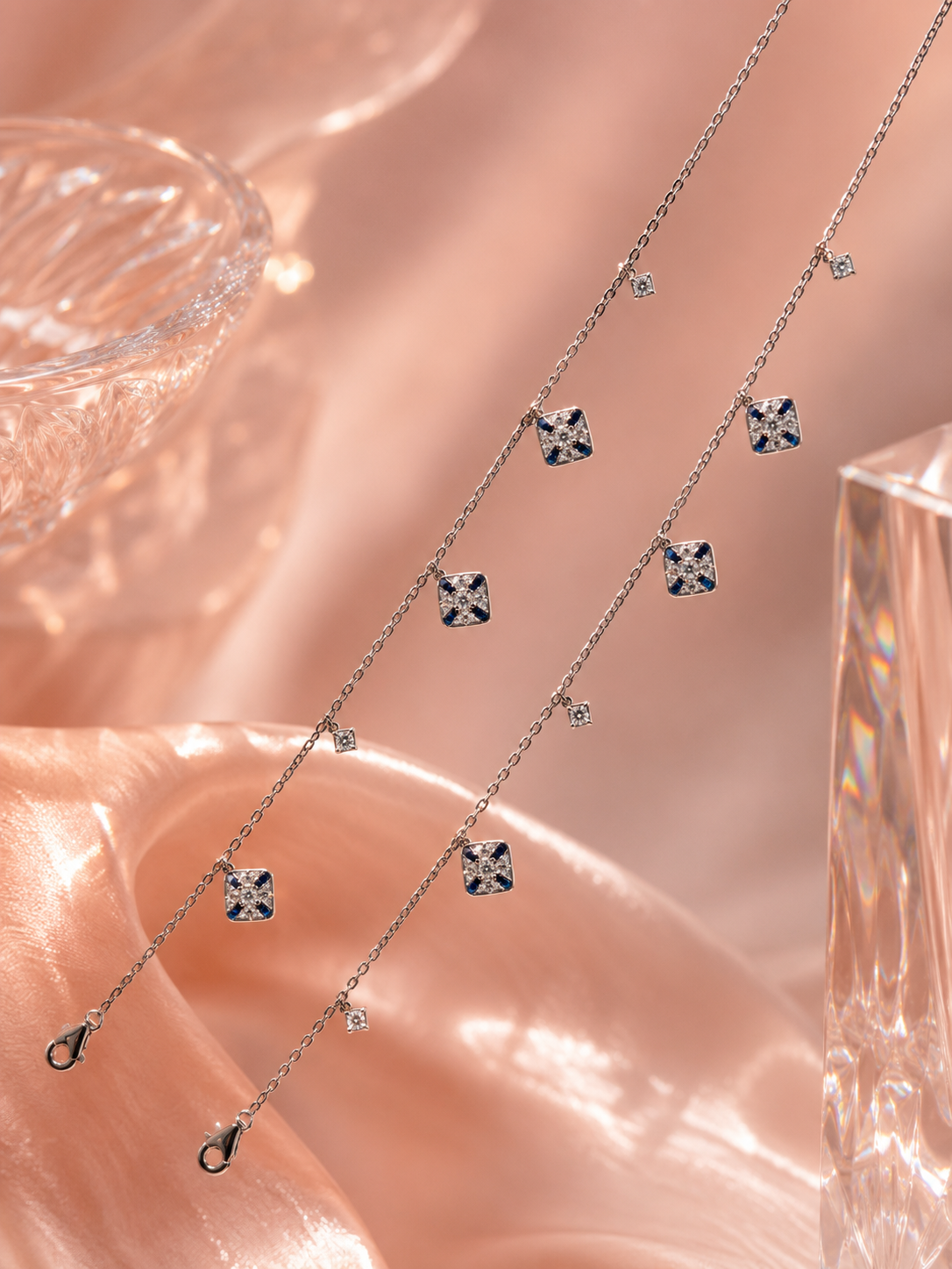 Sapphire Clover Anklet
