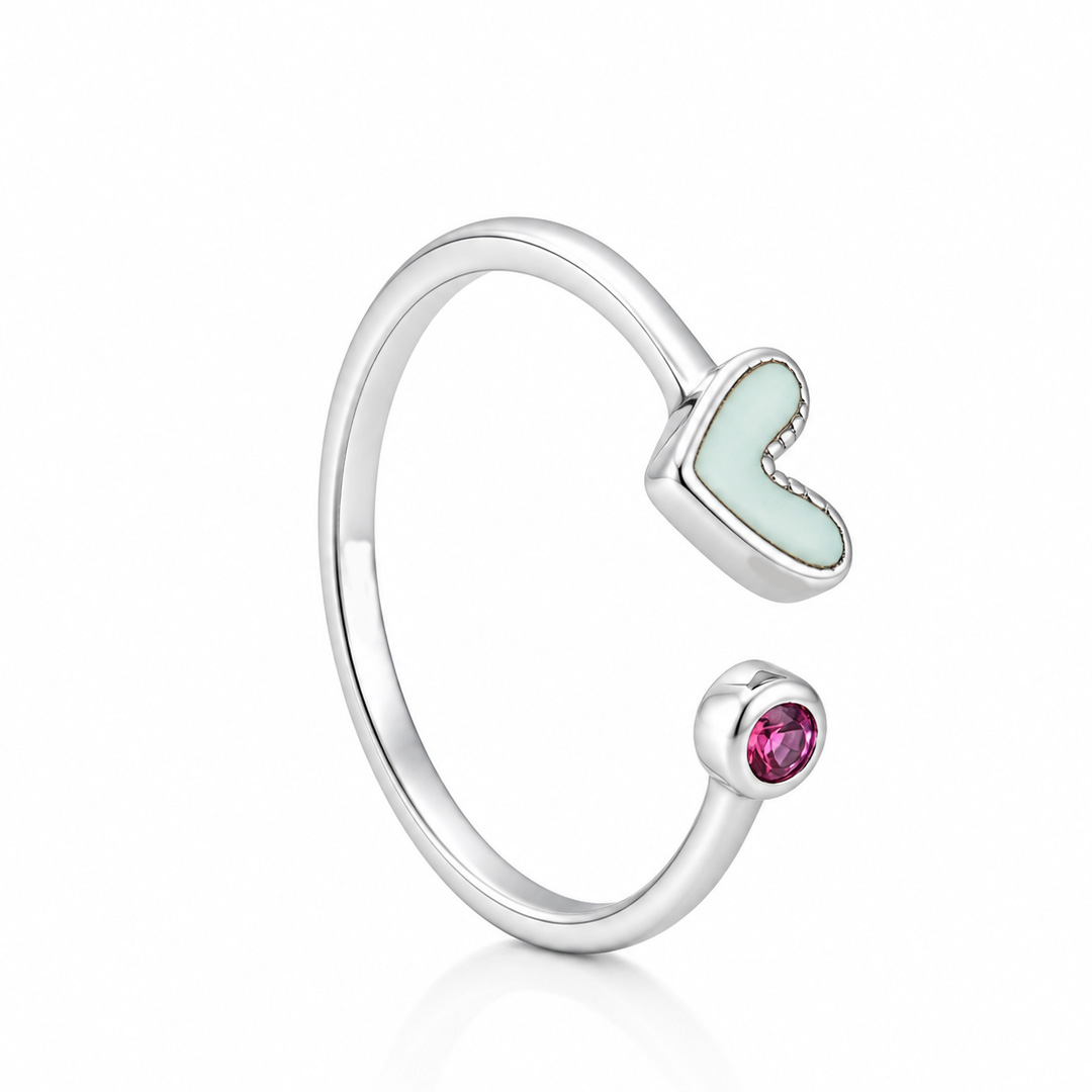 Mira Mother-of-Pearl Heart Open Cuff Toe Ring (Pair)