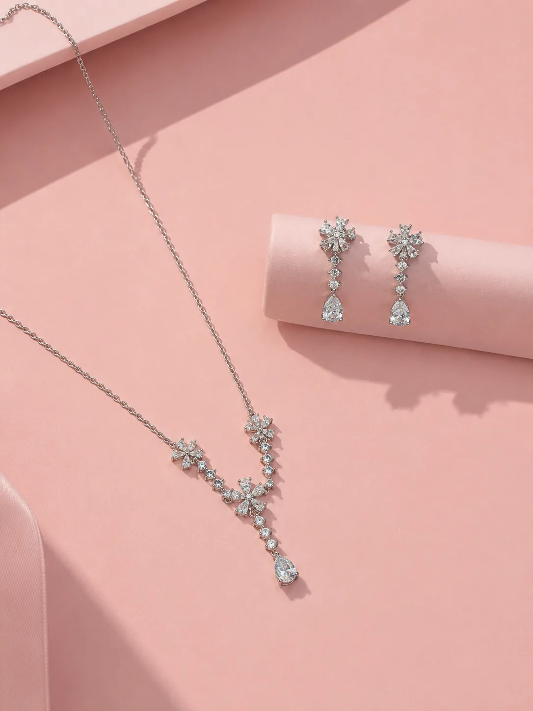 Blossom Bridal Floral Necklace & Earring Set
