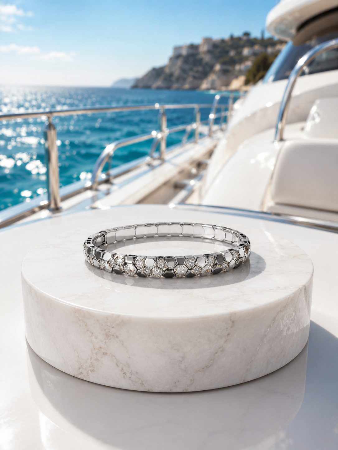 Honeycomb Pavé Flex Men's Bracelet