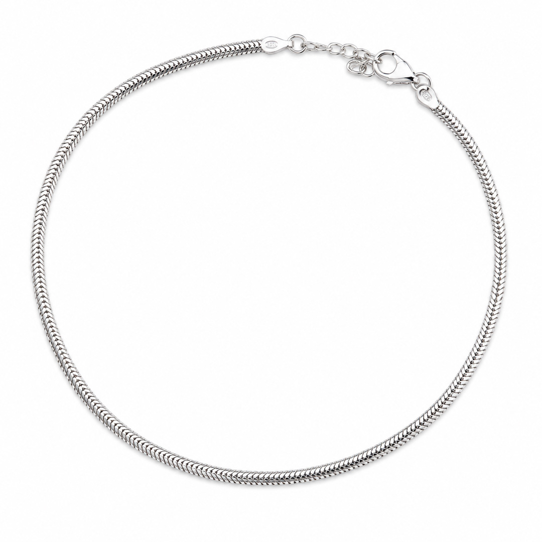 Nyra Oxidized Silver Snake Chain Bracelet