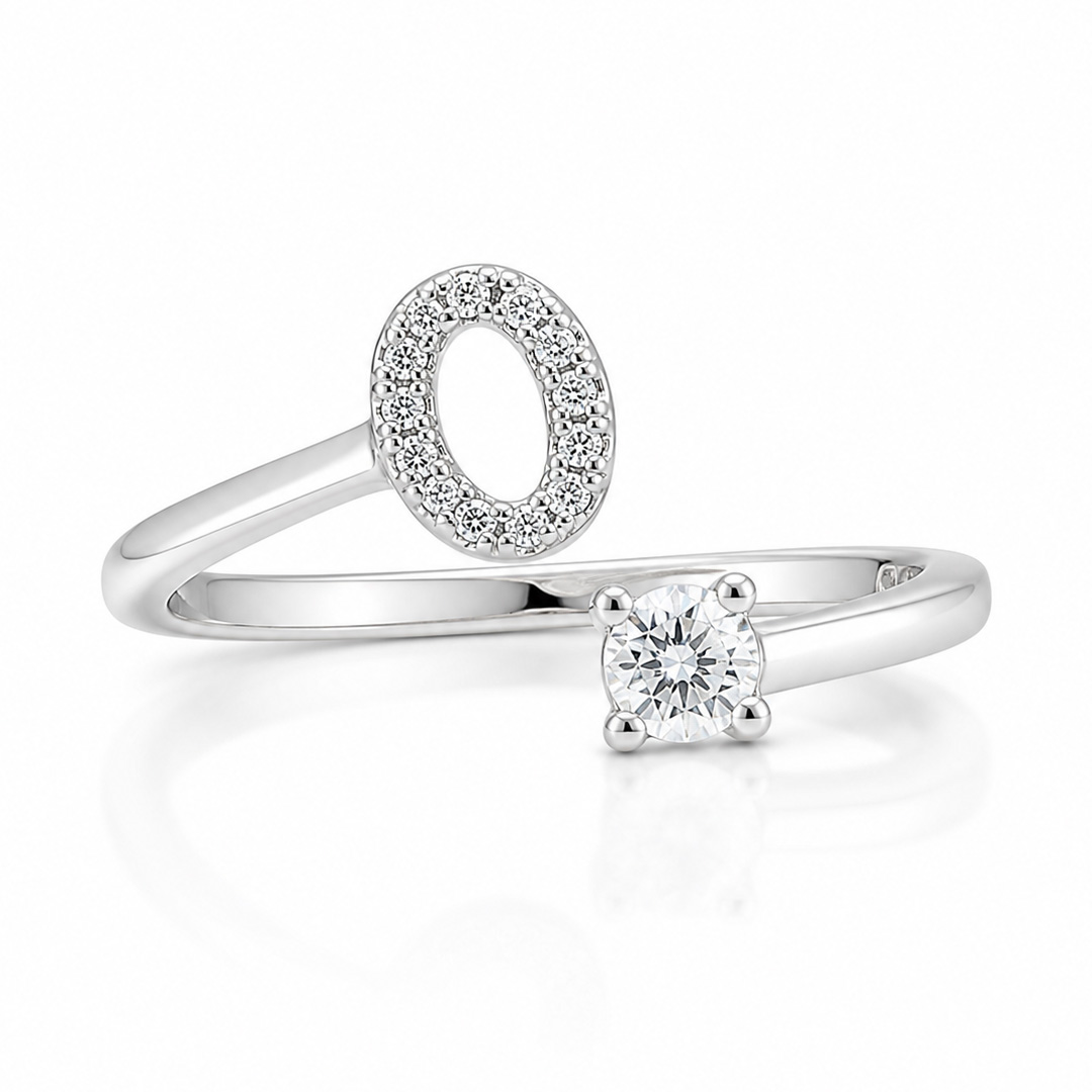 Halo Circle & Solitaire Open Cuff Toe Ring (Pair)
