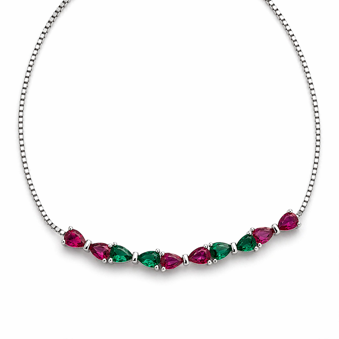 Gemma Multicolor Pear Slider Bracelet