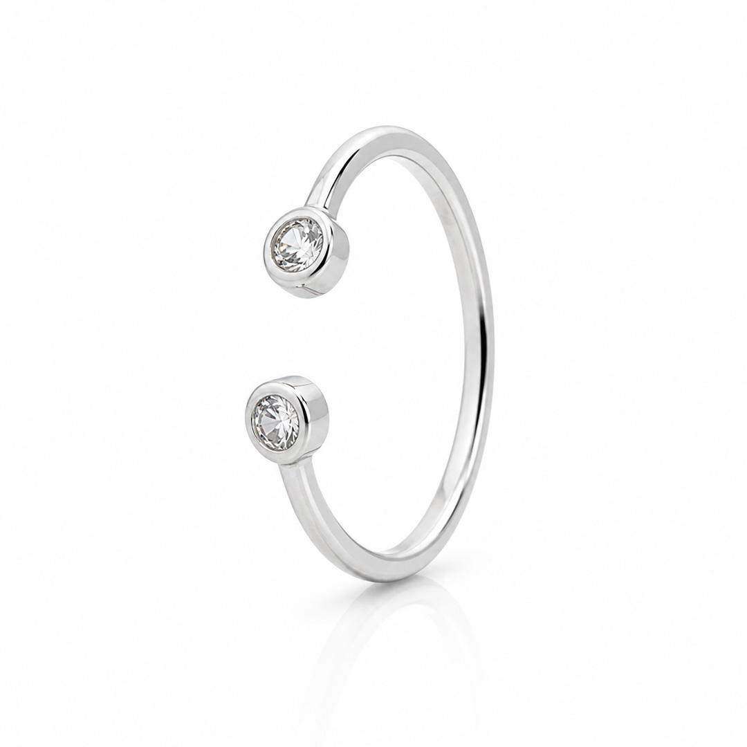 Lumi Twin Bezel Open Cuff Toe Ring (Pair)