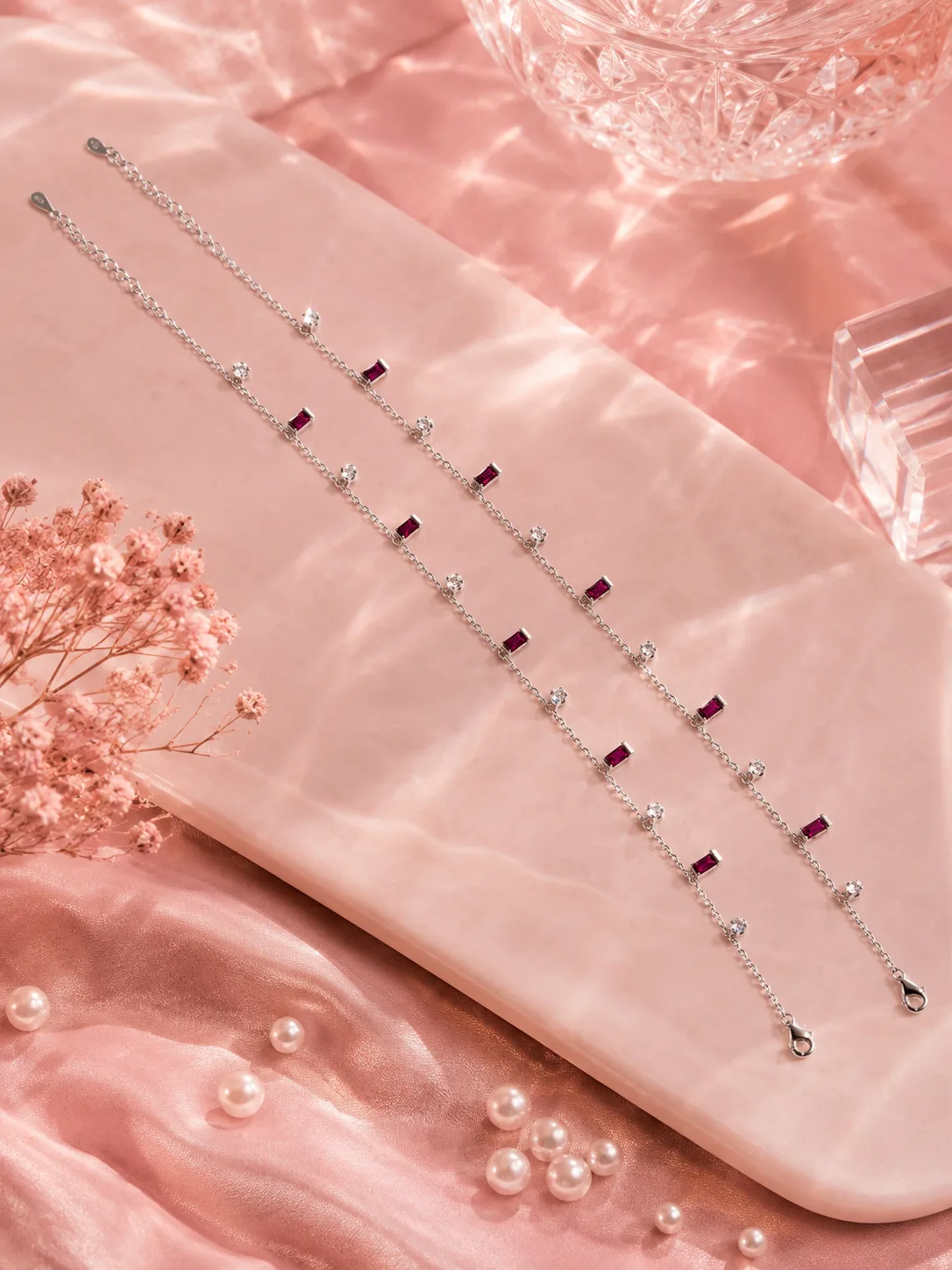 Berry Baguette Anklet