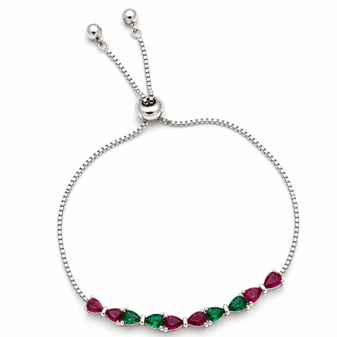 Gemma Multicolor Pear Slider Bracelet