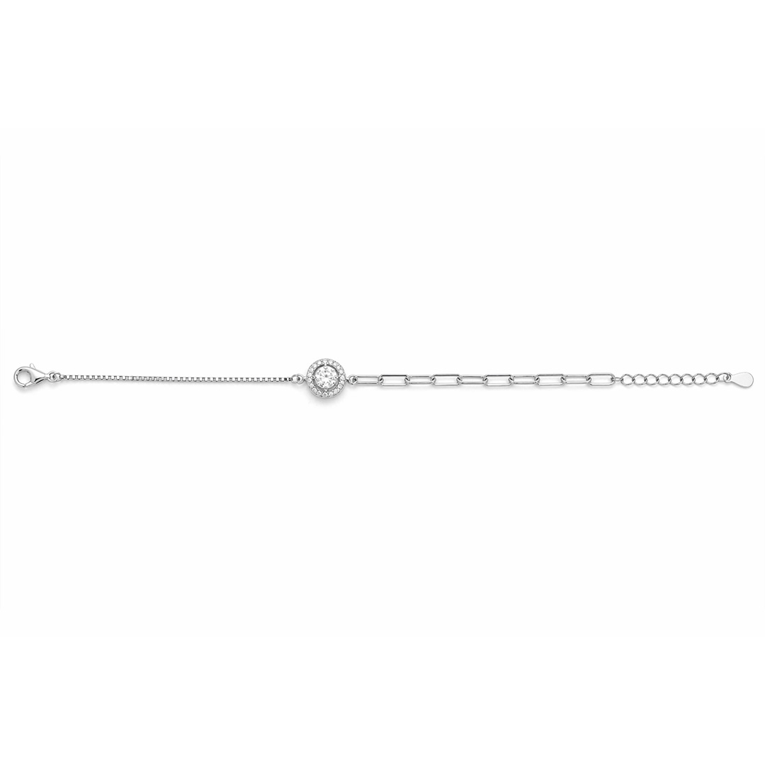Duo Halo Half-Chain Bracelet