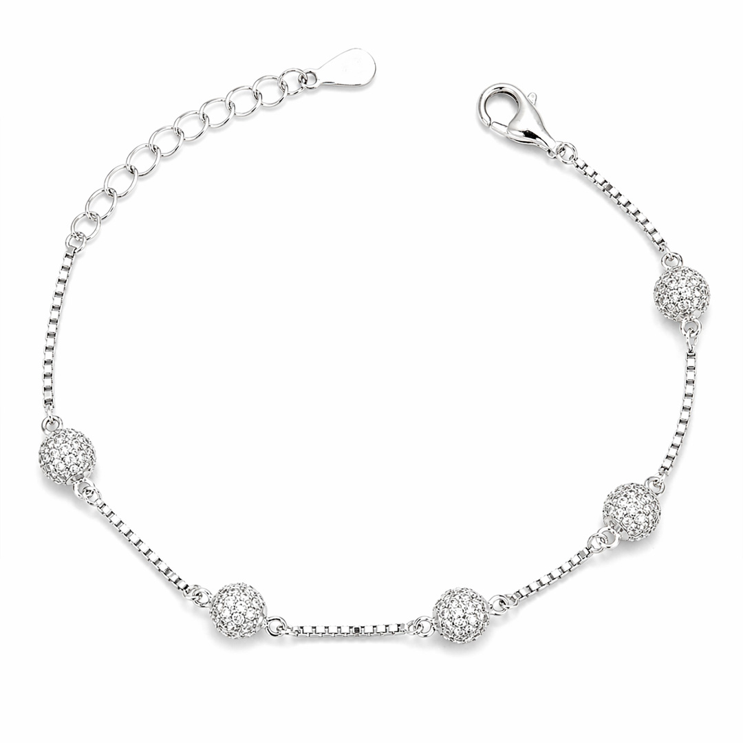 Stardust Pavé Ball Station Bracelet