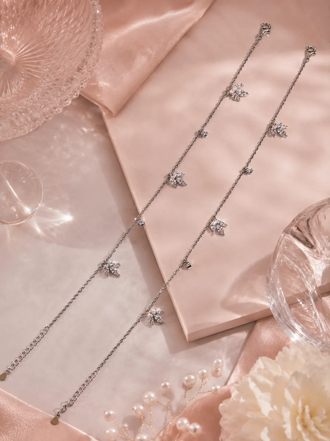 Crystal Leaf Anklet