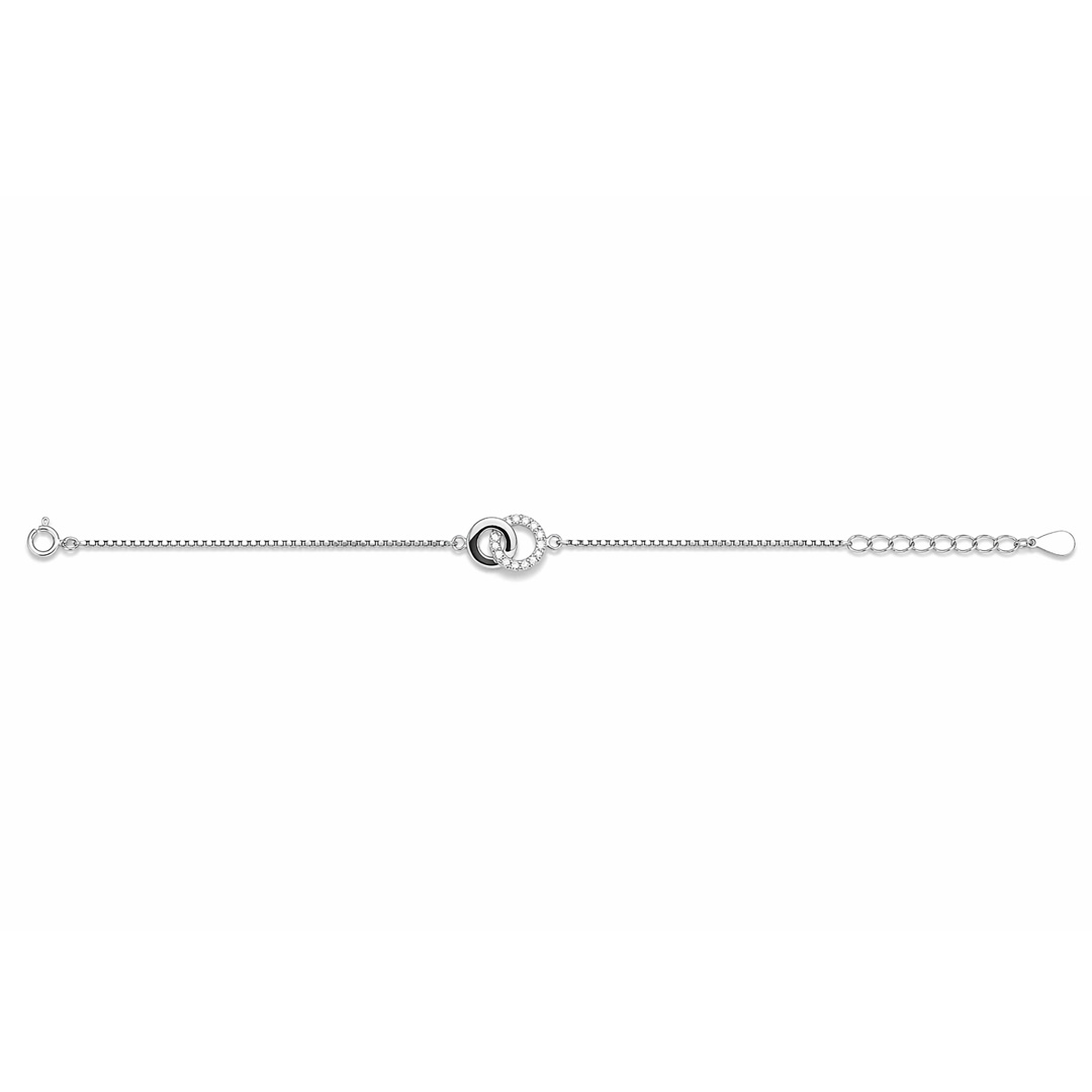 Unity Interlocking Circles Silver Bracelet