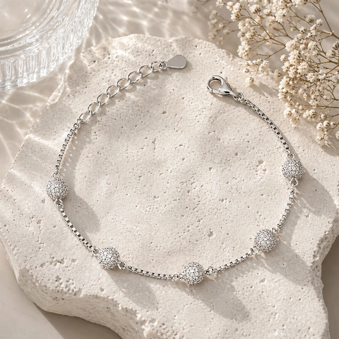 Stardust Pavé Ball Station Bracelet