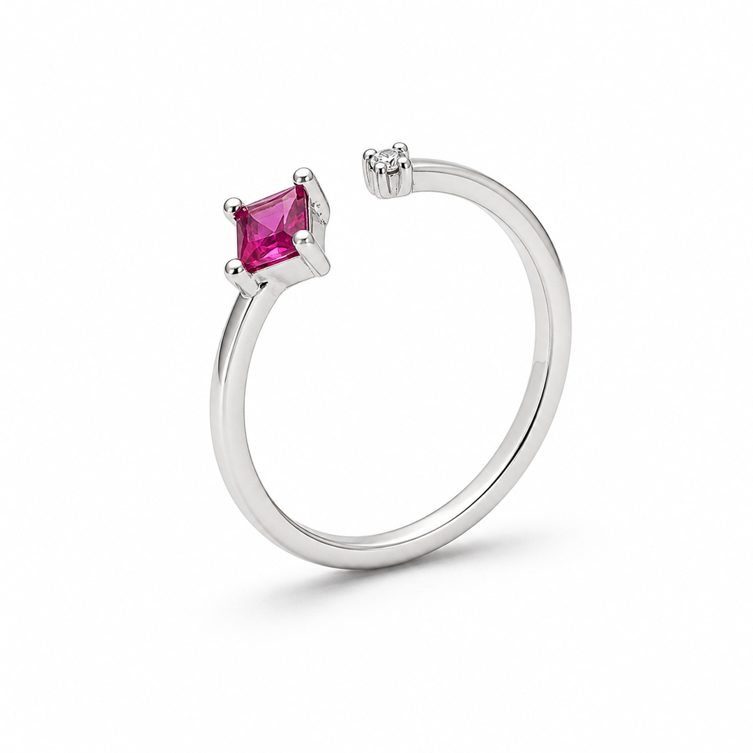 Amara Rhodolite Purple Open Cuff Toe Ring (Pair)