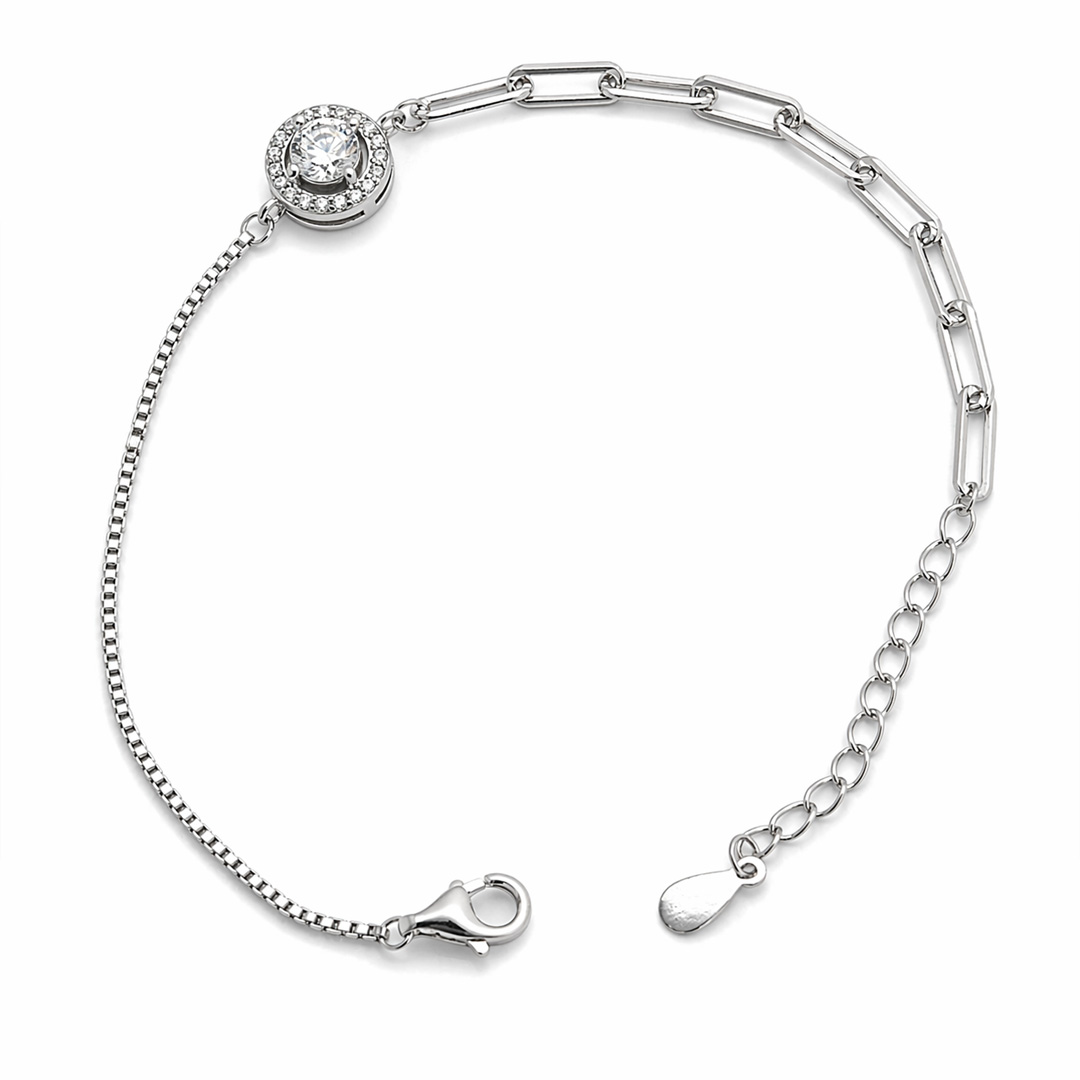 Duo Halo Half-Chain Bracelet