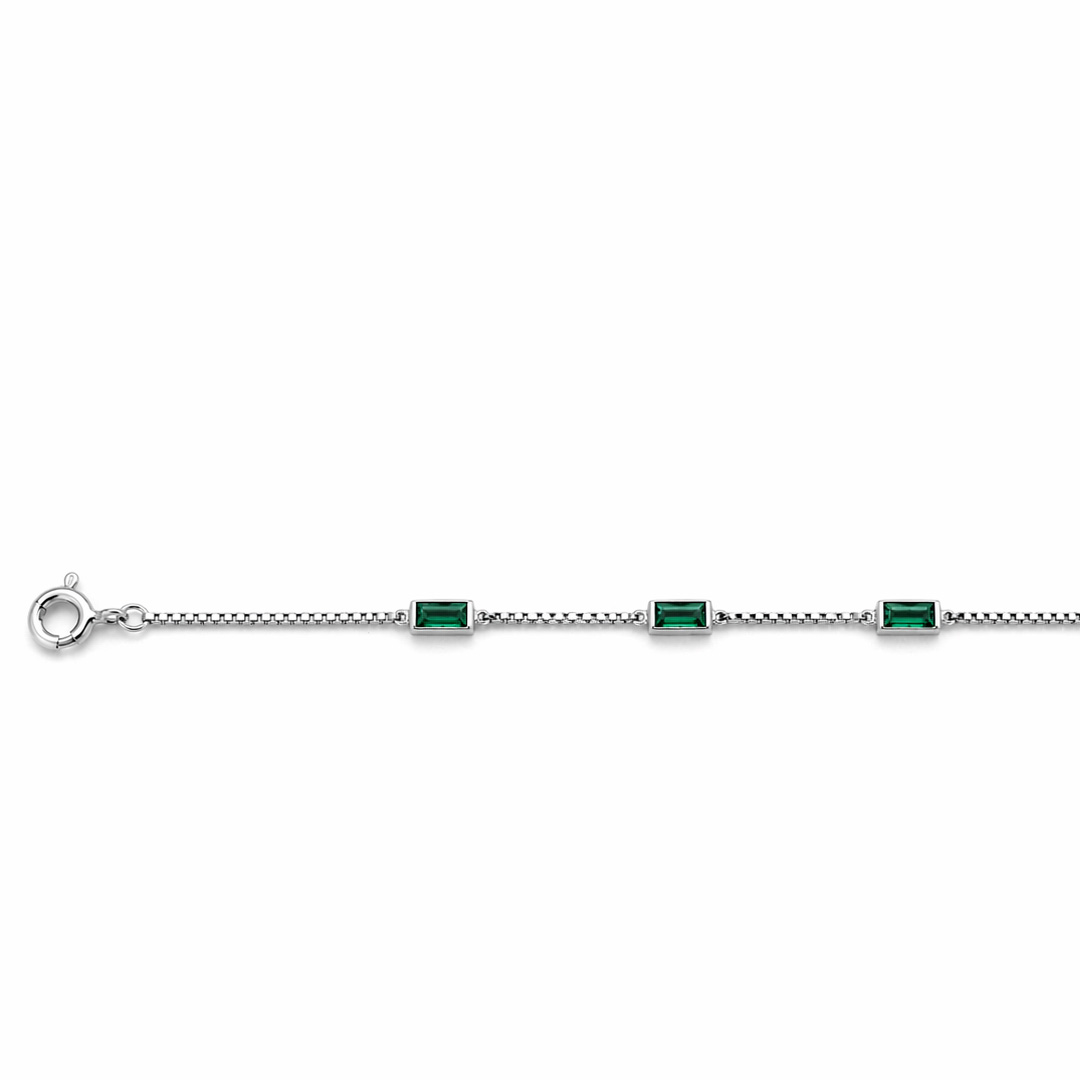 Verde Emerald Baguette Station Bracelet