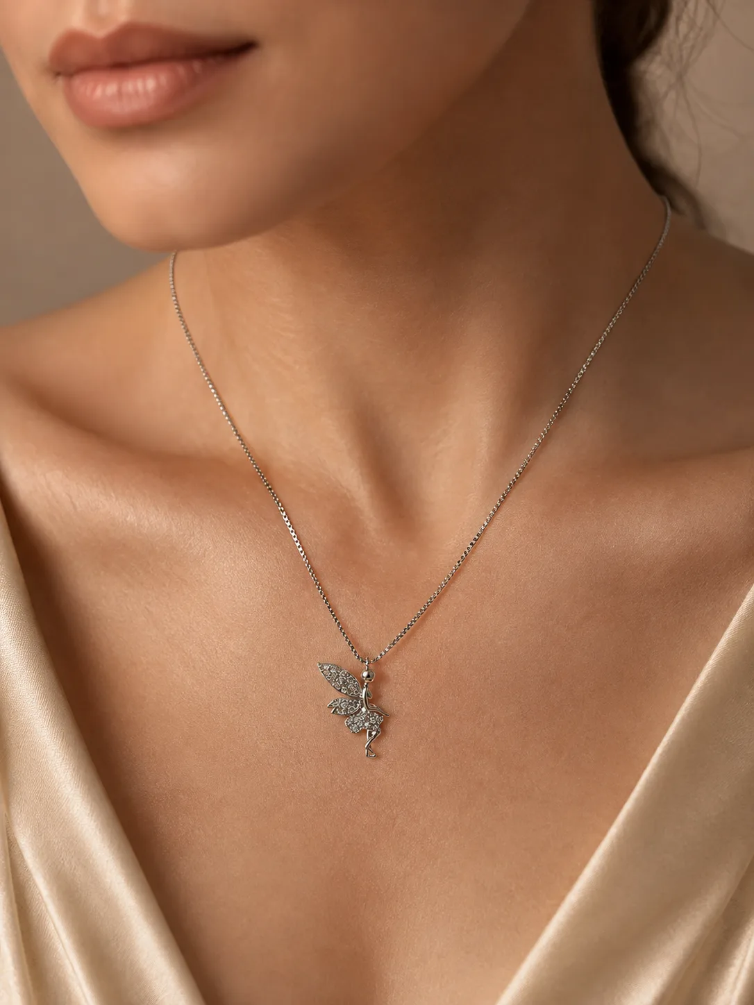 Pave Fairy Pendant Necklace