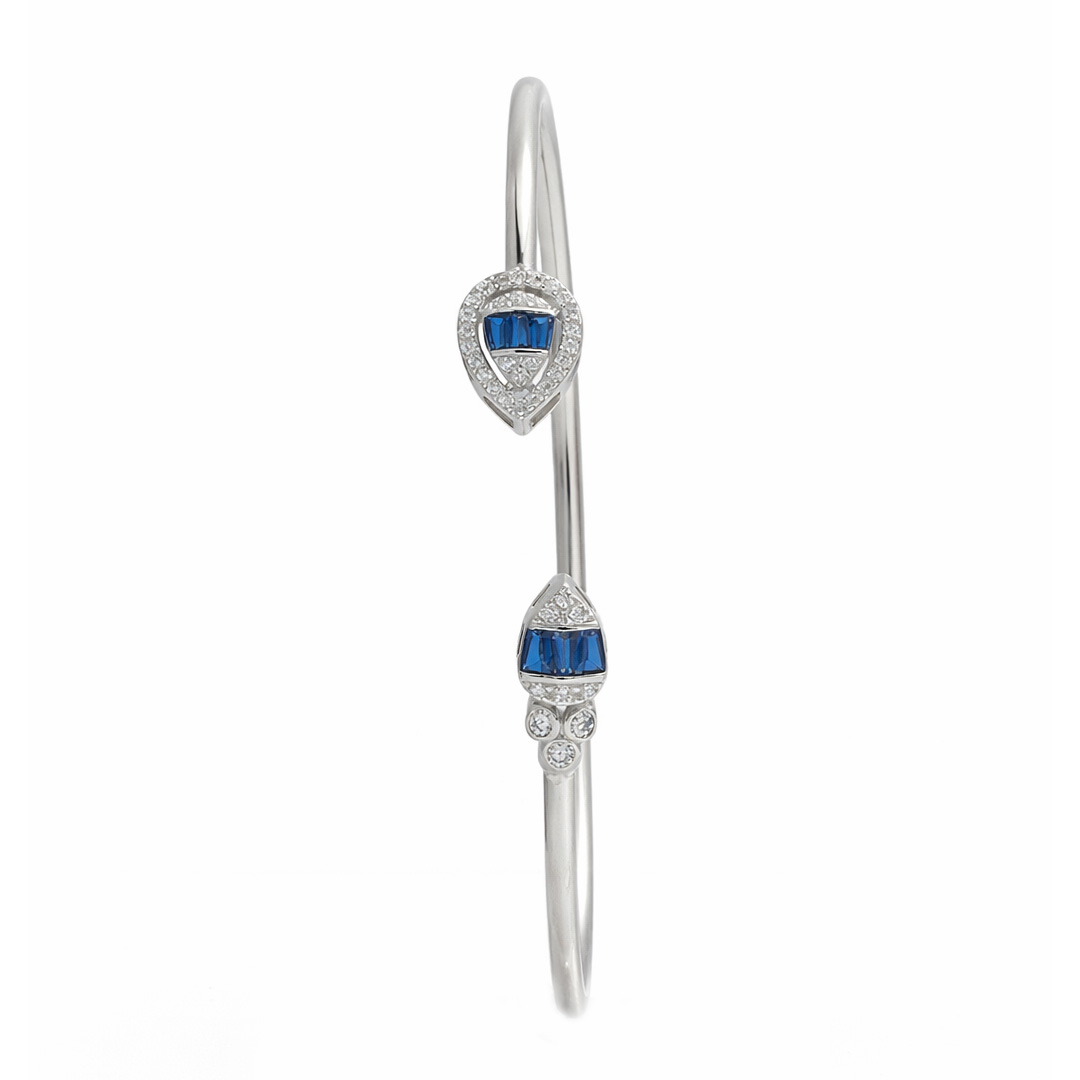 Azura Sapphire Halo Open Cuff Bracelet