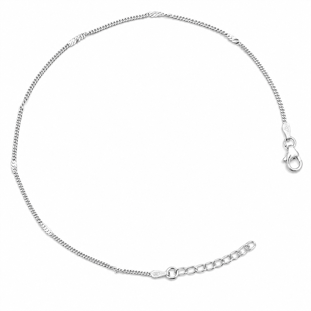 Luna Silver Flat Chain Bracelet