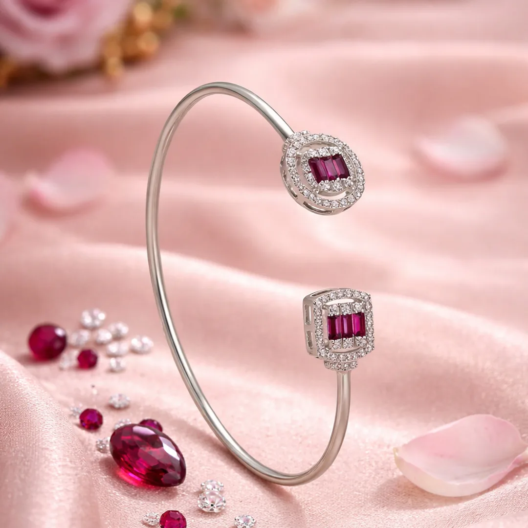 Ruby Halo Open Cuff Bracelet – Classic Edit