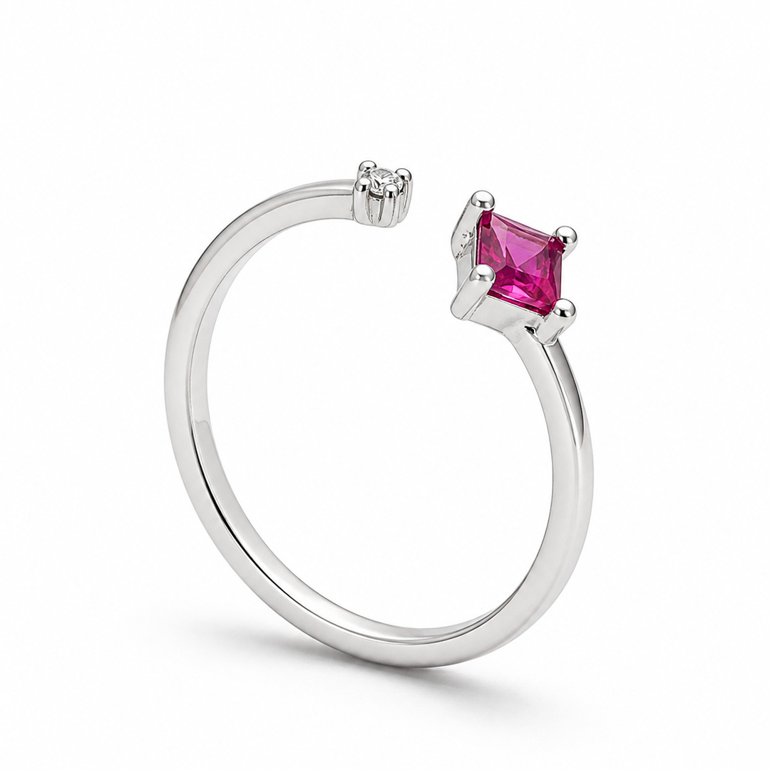 Amara Rhodolite Purple Open Cuff Toe Ring (Pair)