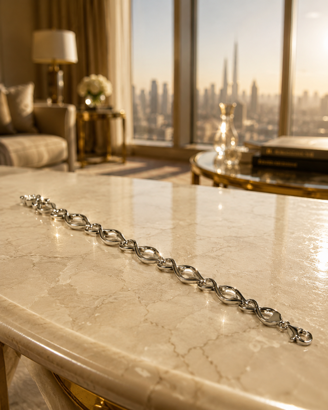 Interlocking Heart-Link Men's Bracelet