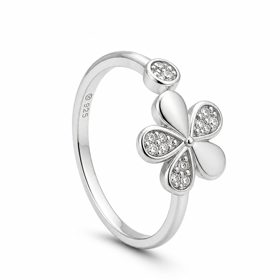 Trefle Clover Pavé Open Cuff Toe Ring (Pair)