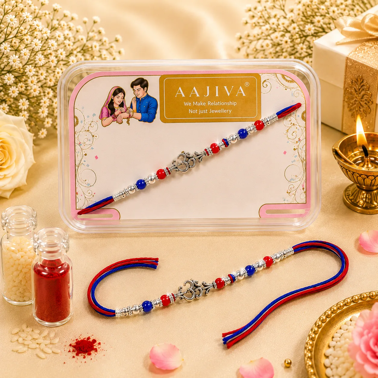 Om Shakti — 925 Sterling Silver Om Rakhi