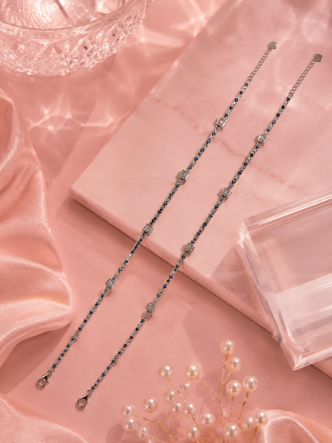 Navy Frost Anklet
