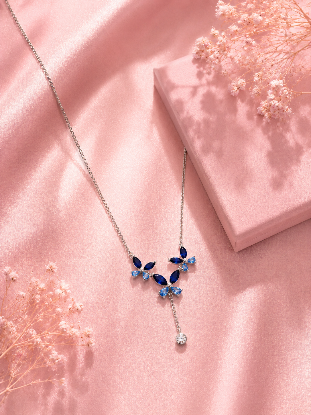 Azura Sapphire Butterfly Necklace & Earring Set