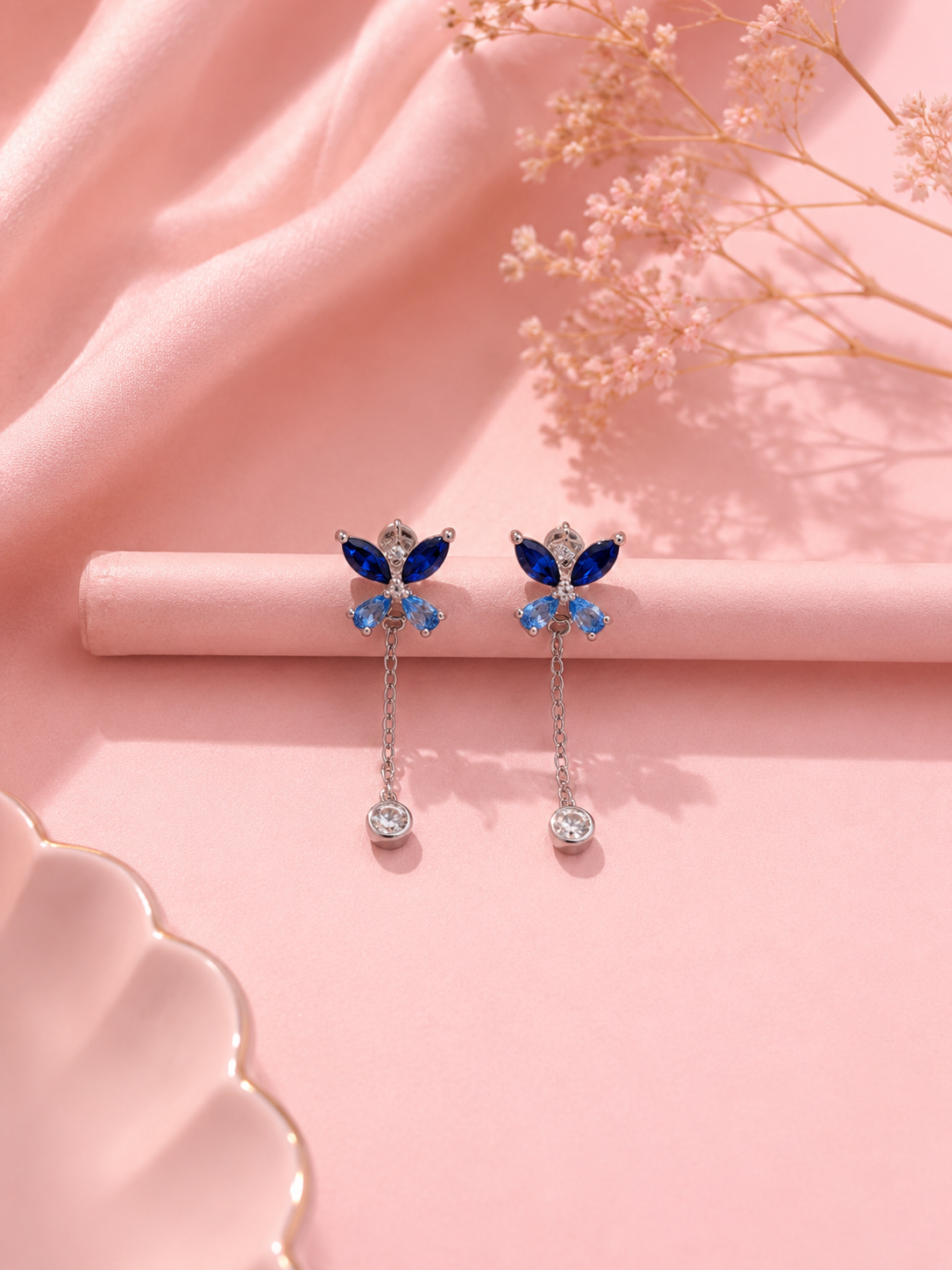 Azura Sapphire Butterfly Necklace & Earring Set