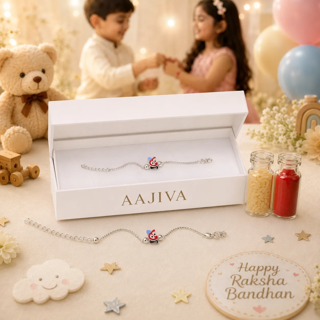 Ultra Baby Rakhi Silver Bracelet – Jagannath Charm