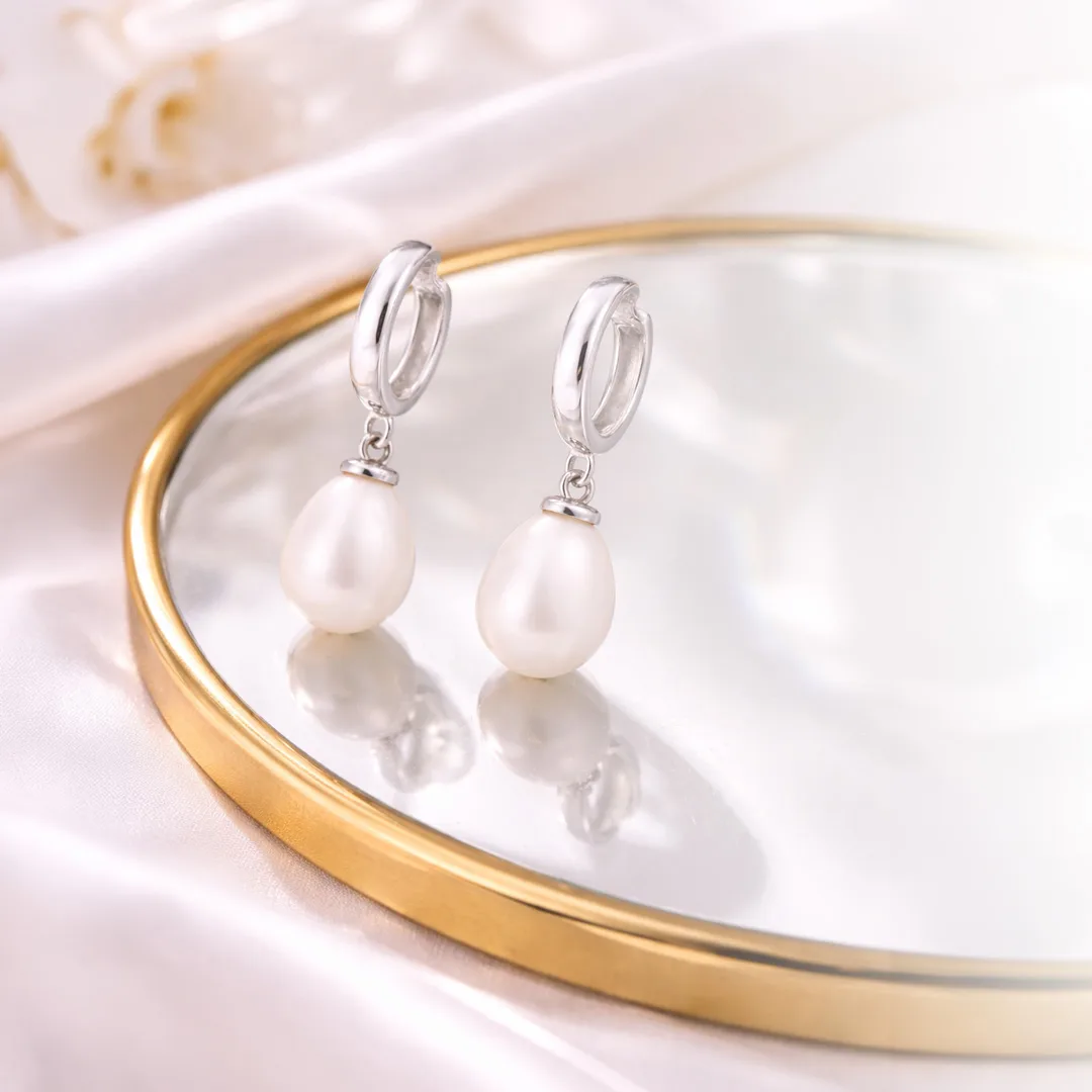 Classic Hoop & Pearl Drop Earrings